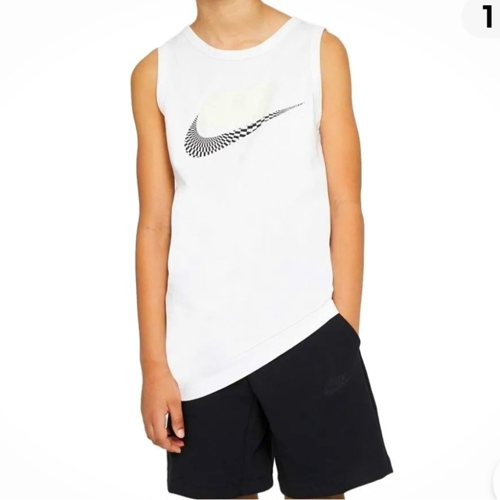 Nike Swish Youth Unisex Size XLarge White and Black Festival Futura Tank…